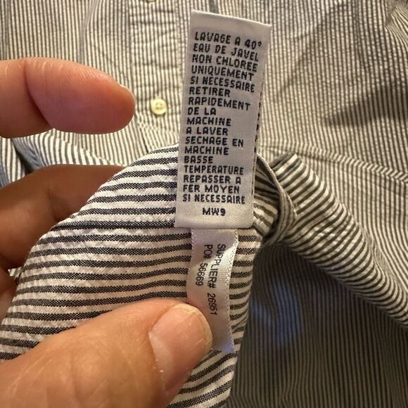 Ralph Lauren seersucker button up shirt custom fit large - Picture 7 of 9